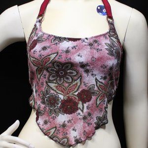 BECCA Bikini Top Great Burgundy Paisley Print Size Med